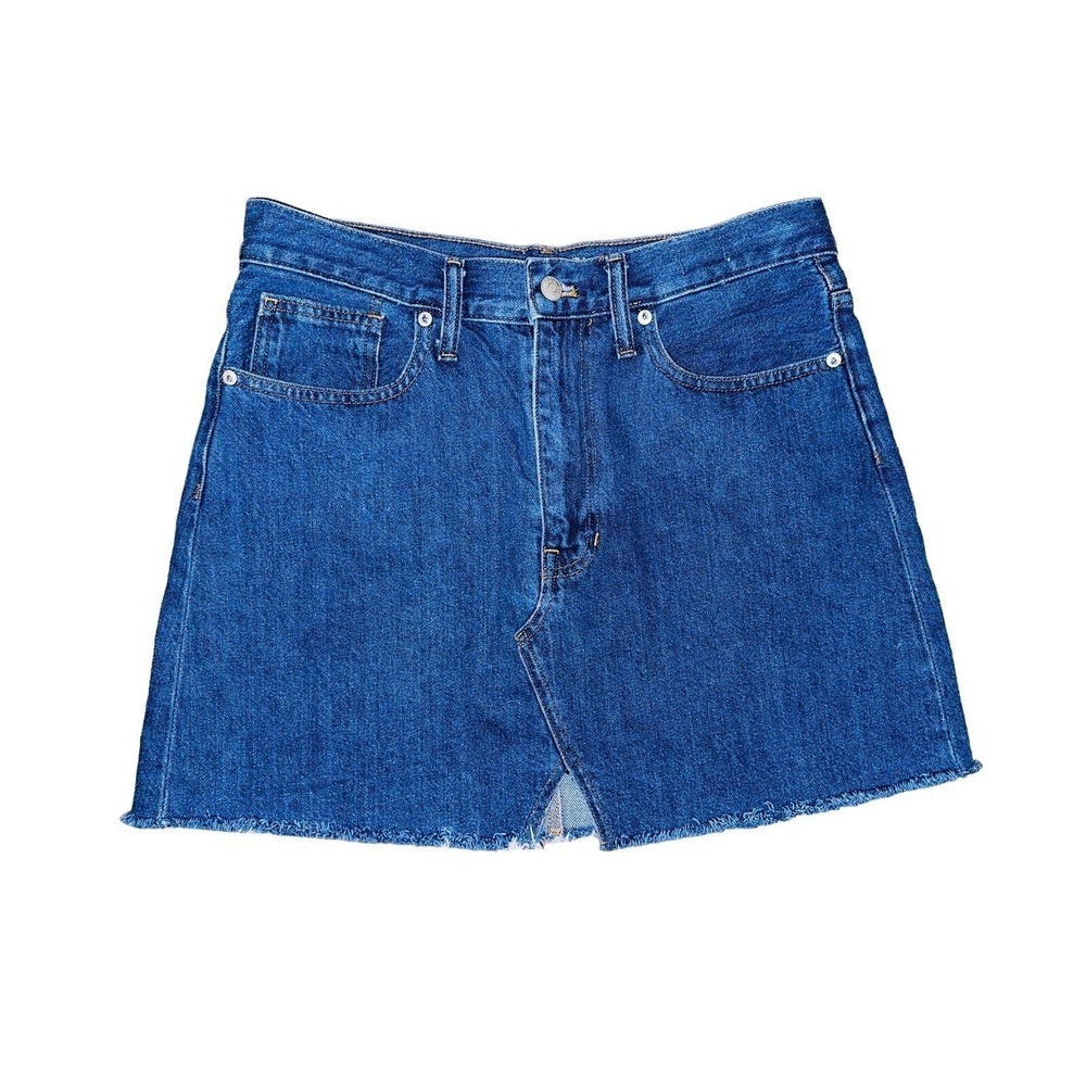 C6 MADEWELL Womens 29 Rigid Denim Mini Jean Skirt A-Line Keene Wash